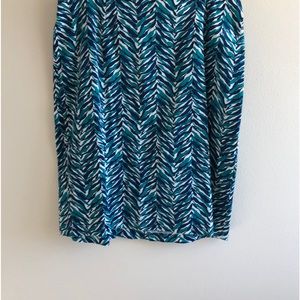 Talbots 18W green/dark blue print skirt. Cotton And machine wash.